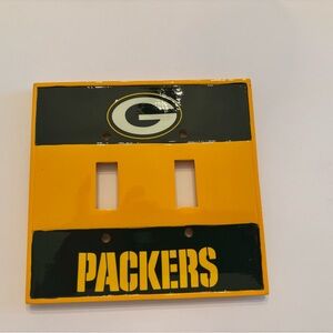 Green Bay Packers Double Light Switch Covers Set of Two NIB